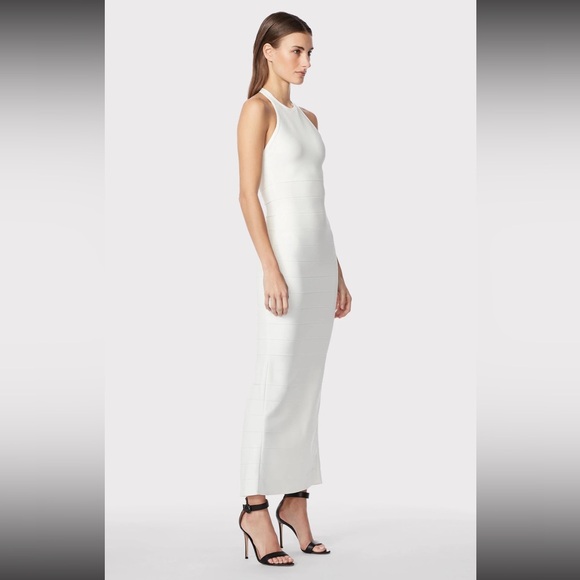 Hervé Leger Paris Halter Icon Gown White Bandage Dress L - Picture 2 of 11
